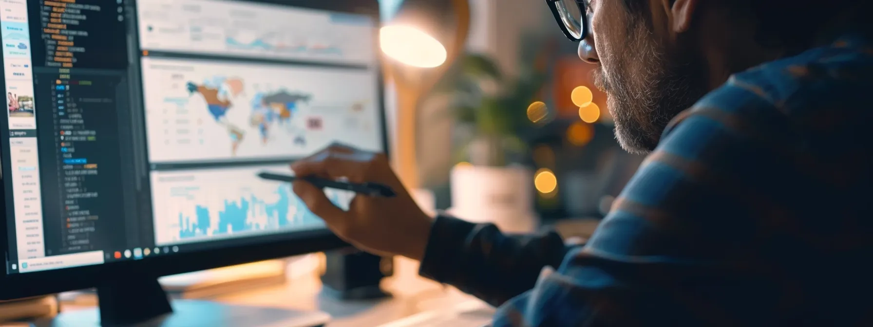 a person checking their local seo results on a computer screen.