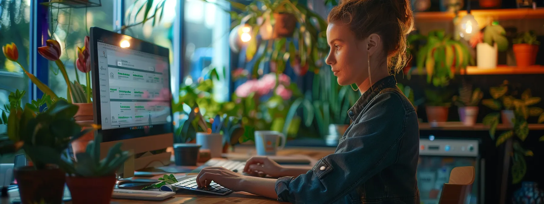 a business owner updating their google my business listing on a computer.